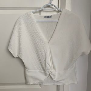 White Textured Zara Top
